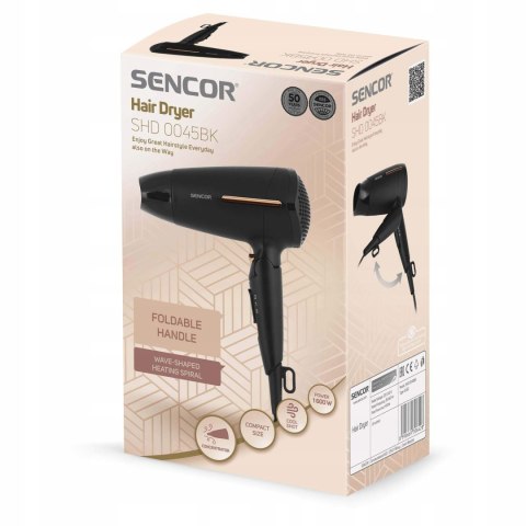 Suszarka Do Włosów Czarna Końcówka Sencor Shd 0045Bk 1600W Mała Turystyczna