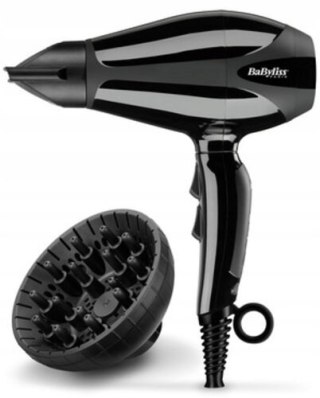 Suszarka Do Włosów Czarna Z Dyfuzorem Mocna Babyliss 6715De 2400W