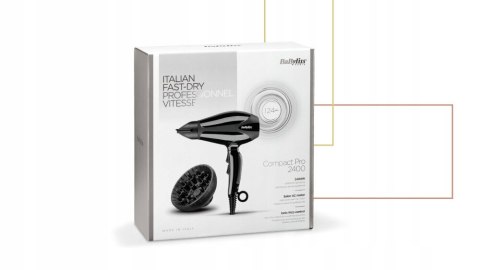 Suszarka Do Włosów Czarna Z Dyfuzorem Mocna Babyliss 6715De 2400W