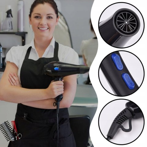 Suszarka Do Włosów Jonizacja Z Dyfuzorem 2W1 Pro + Koncentrator Mocna