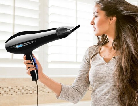 Suszarka Do Włosów Jonizacja Z Dyfuzorem Czarna 2200W 2W1 Mocna