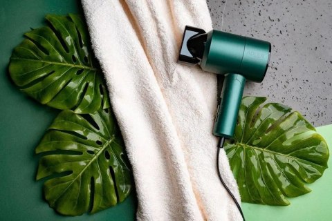 Suszarka Do Włosów Mała Składana Turystyczna Zimny Nawiew Zielona 1200W
