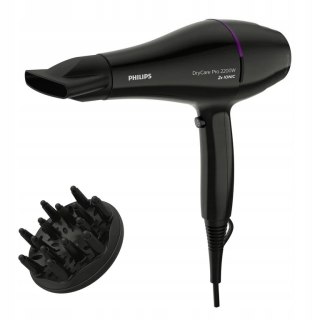 Suszarka Do Włosów Philips Pro 2200 W Z Dyfuzorem, Czarna, Ac