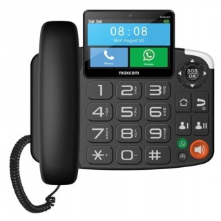 Telefon biurkowy Maxcom MM42D dla seniora, Android 6, LTE, Dual SIM i WhatsApp