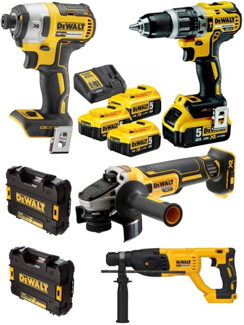 Zestaw Dewalt 4W1: Wkrętarka, Szlifierka, Młotowiertarka, Zakrętarka 18V