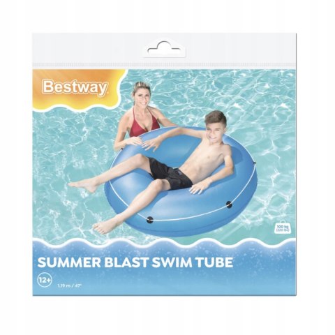 Bestway Kółko Koło Dmuchane Z Liną Do Basenu 119 Cm Niebieskie 36120 N