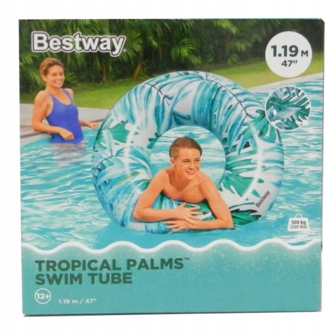Bestway Tropikalne Koło Kółko Dmuchane Do Wody Basenu Na Plażę 119Cm 36237N