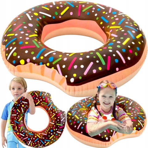Dmuchane Koło Do Pływania Pączek Donut Kolorowy Materac Dla Dzieci 60 Cm