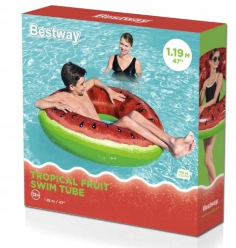 Duże Dmuchane Kółko Koło Do Pływania Wody Bestway 36121 * Xxl 119Cm Arbuz