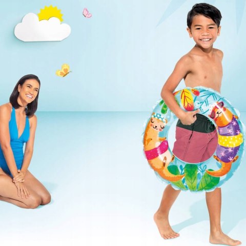 Intex Dmuchane Koło Do Pływania Kółko Do Basenu Kolorowe Dla Dzieci 61 Cm