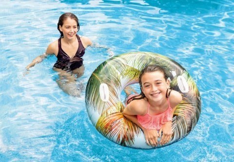 Intex Dmuchane Koło Do Pływania Z Uchwytami Duże Plażowe Na Basen 97 Cm