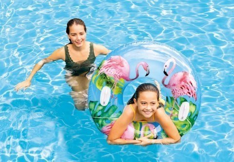 Intex Dmuchane Koło Do Pływania Z Uchwytami Duże Plażowe Na Basen 97 Cm