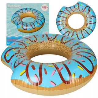 Kółko Koło Do Pływania Do Basenu Dmuchane Donut Niebieskie 107Cm 100Kg