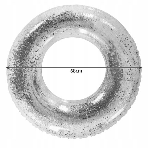 Koło Dmuchane Do Pływania Z Holograficznym Brokatem 68Cm - Malatec
