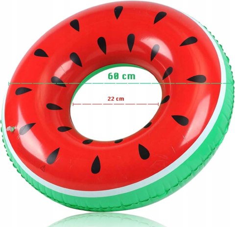 Koło Dmuchane Materac Do Wody Do Pływania Basenu Arbuz Kółko Duże 60Cm Xxl
