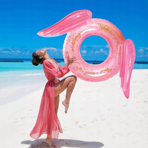 Koło Dmuchane Materac Z Brokatem Kółko Do Pływania Plażowe Duże Xxl 130Cm