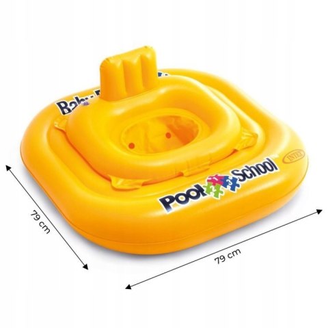 Koło Fotelik Do Nauki Pływania Dla Dzieci Ponton Żółty 80X80 Cm Intex