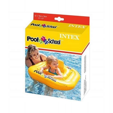 Koło Fotelik Do Nauki Pływania Dla Dzieci Ponton Żółty 80X80 Cm Intex
