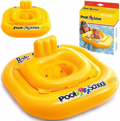 Koło Fotelik Do Nauki Pływania Dla Dzieci Ponton Żółty 80X80 Cm Intex