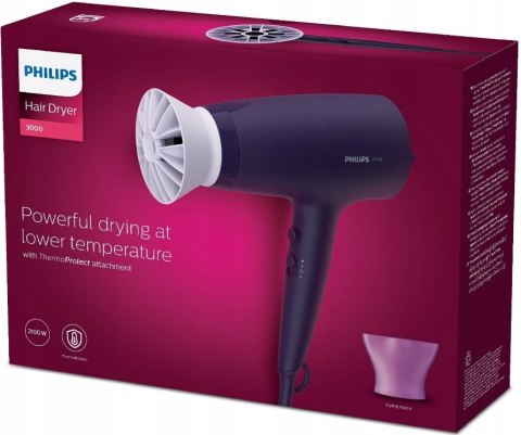 Suszarka Do Włosów Philips Thermoprotect Koncentrator Duża Moc 2100W Czarna