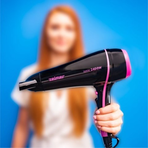 Suszarka Do Włosów Zelmer Zhd8360 2400W Jonizacja Z Dyfuzorem Czarna