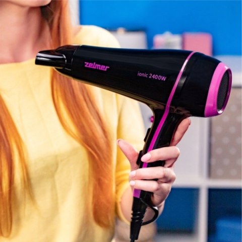 Suszarka Do Włosów Zelmer Zhd8360 2400W Jonizacja Z Dyfuzorem Czarna