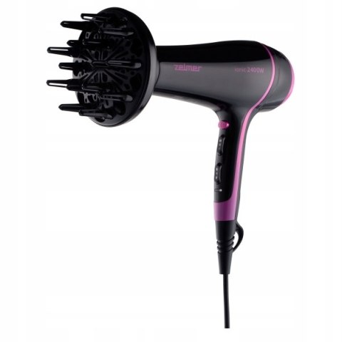 Suszarka Do Włosów Zelmer Zhd8360 2400W Jonizacja Z Dyfuzorem Czarna