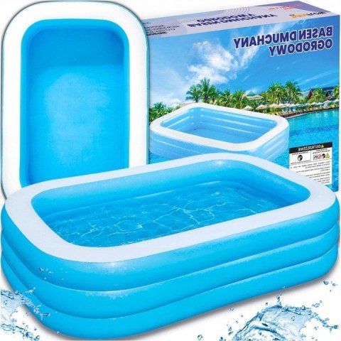 Basen Dmuchany Pompowany Dla Dzieci Rodzinny Hikari 185,01X130x40 Niebieski
