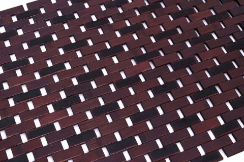 Drewniana Mata Łazienkowa Bambusowa Brązowa Dywanik 80X50cm Mocny
