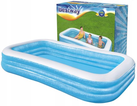 Duży Basen Dmuchany Rodzinny Ogrodowy Niebieski 305X183x55cm Bestway 54009