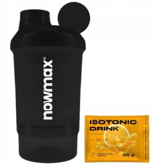 Zestaw nowmax Wave+ Nano: shaker 300 ml, pojemnik 150 ml i izotonik 25 g