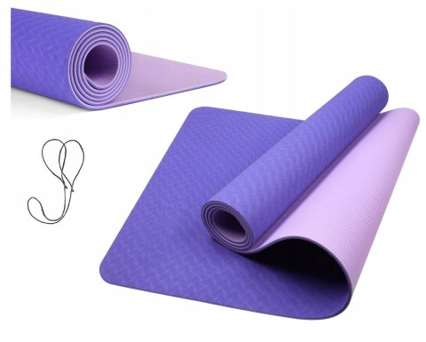 Antypoślizgowa Mata Do Ćwiczeń Jogi Fitness Gimnastyka Tpe Z Paskiem