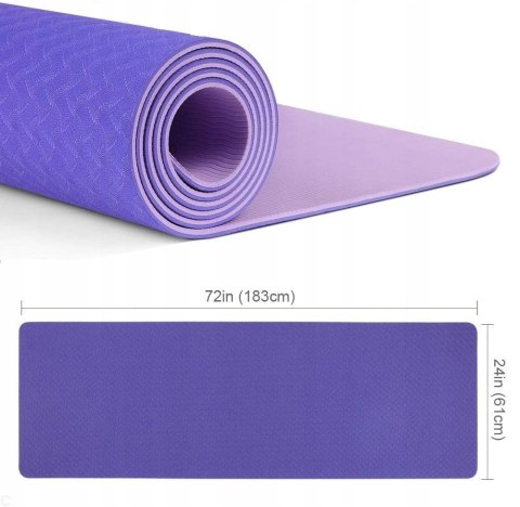 Antypoślizgowa Mata Do Ćwiczeń Jogi Fitness Gimnastyka Tpe Z Paskiem