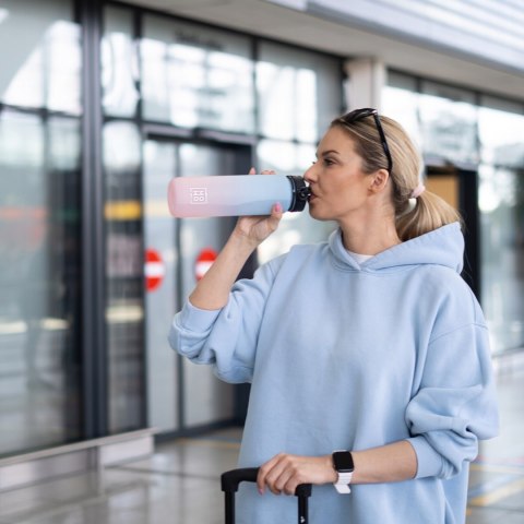 Butelka Na Wodę Tritan 1L Z Miarką I Uchwytem, Wolna Od Bpa Do Wody Na Co Dzień
