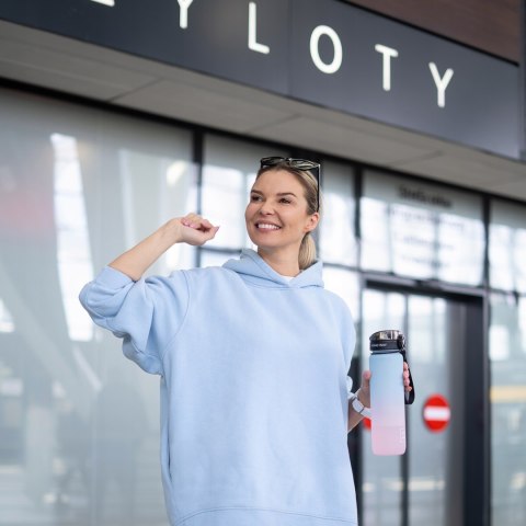 Butelka Na Wodę Tritan 1L Z Miarką I Uchwytem, Wolna Od Bpa Do Wody Na Co Dzień