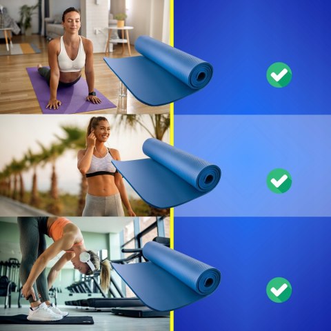 Gruba Mata Do Ćwiczeń Fitness Joga Pilates Antypoślizgowa Nbr 183X61x1 Cm