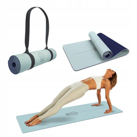 Mata Do Ćwiczeń Joga Pilates Happy Yogi Antypoślizgowa 183X61x0.65 Cm Tpe