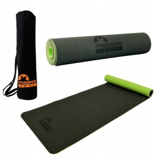 Mata Do Ćwiczeń Majestic Yoga 183X61x0,6Cm Zielona Tpe Antypoślizgowa Torba
