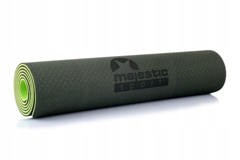 Mata Do Ćwiczeń Majestic Yoga 183X61x0,6Cm Zielona Tpe Antypoślizgowa Torba