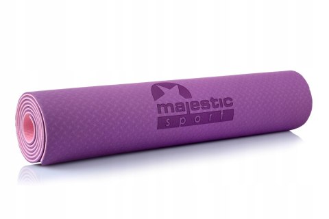 Mata Do Ćwiczeń Majestic Yoga 183X61 Cm Różowa Antypoślizgowa Wodoodporna
