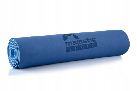 Mata Do Ćwiczeń Majestic Yoga Niebieska 183X61cm Tpe Antypoślizgowa + Torba