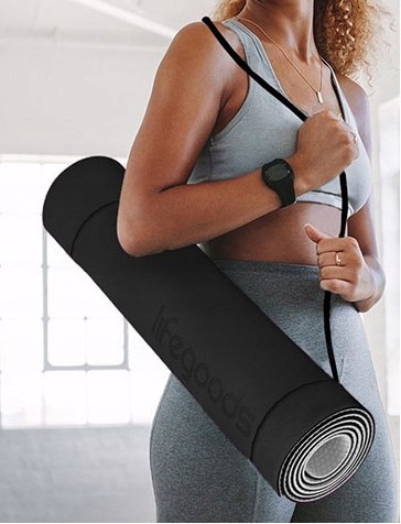 Mata Do Jogi Fitness Pilates Tpe Antypoślizgowa 183X61x6mm Z Paskiem