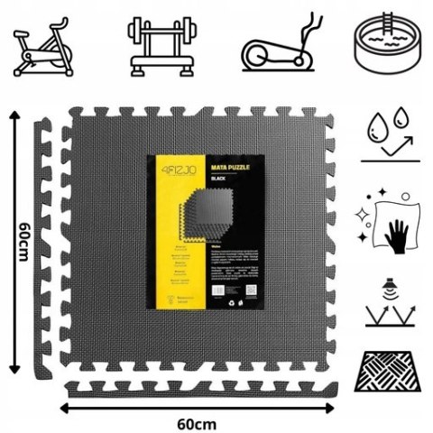 Mata Piankowa Pod Sprzęt Siłowni Antypoślizgowa Powierzchnia Puzzle 6 Szt