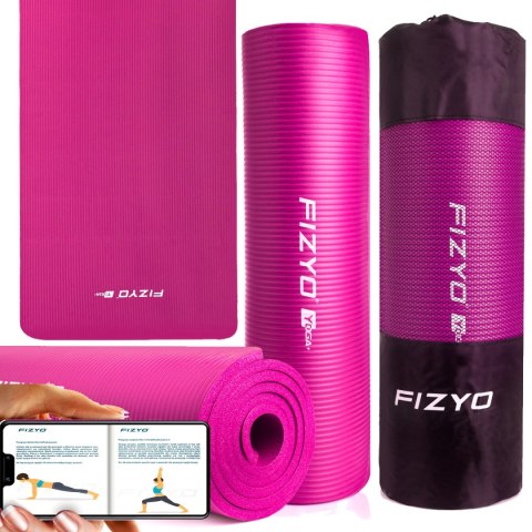 Różowa Mata Do Ćwiczeń Joga Fitness Pilates Antypoślizgowa Gruba Nbr Fizyo