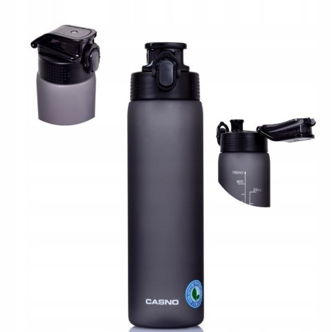Tritanowa Butelka Na Wodę Bpa Free Z Uchwytem Fitness Sport 750Ml Czarna