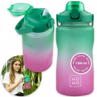 Wielokolorowa Butelka Na Wodę Z Słomką I Uchwytem 1500Ml Soxo