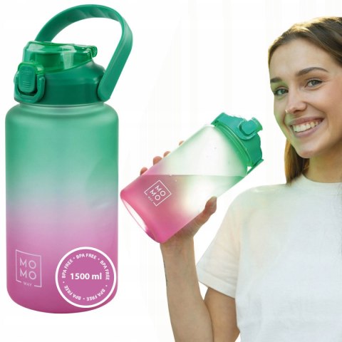 Wielokolorowa Butelka Na Wodę Z Słomką I Uchwytem 1500Ml Soxo