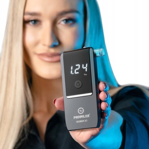 Alkomat Promiler Isober 30, Elektrochemiczny + 10 Ustników + Etui