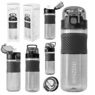 Bidon Na Wodę Sok Butelka Tritanowa Bpa Free Inzeni 0,6L Czarny Fitness