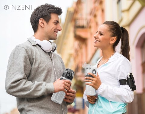 Bidon Na Wodę Sok Butelka Tritanowa Bpa Free Inzeni 0,6L Czarny Fitness